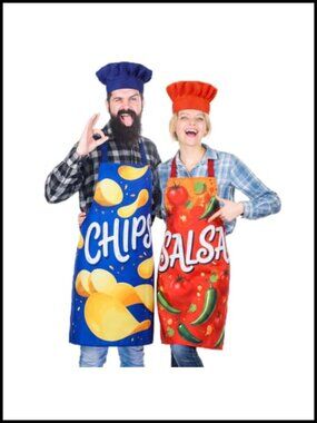 Halloween Costume Accessories Set with Aprons and Chef Hats for Adults Couples
